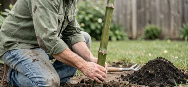 Astuces et méthodes efficaces pour fixer solidement vos bambous au sol
